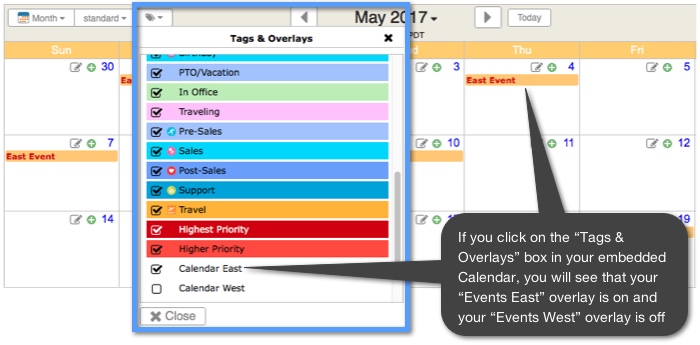 embedding calendar overlays